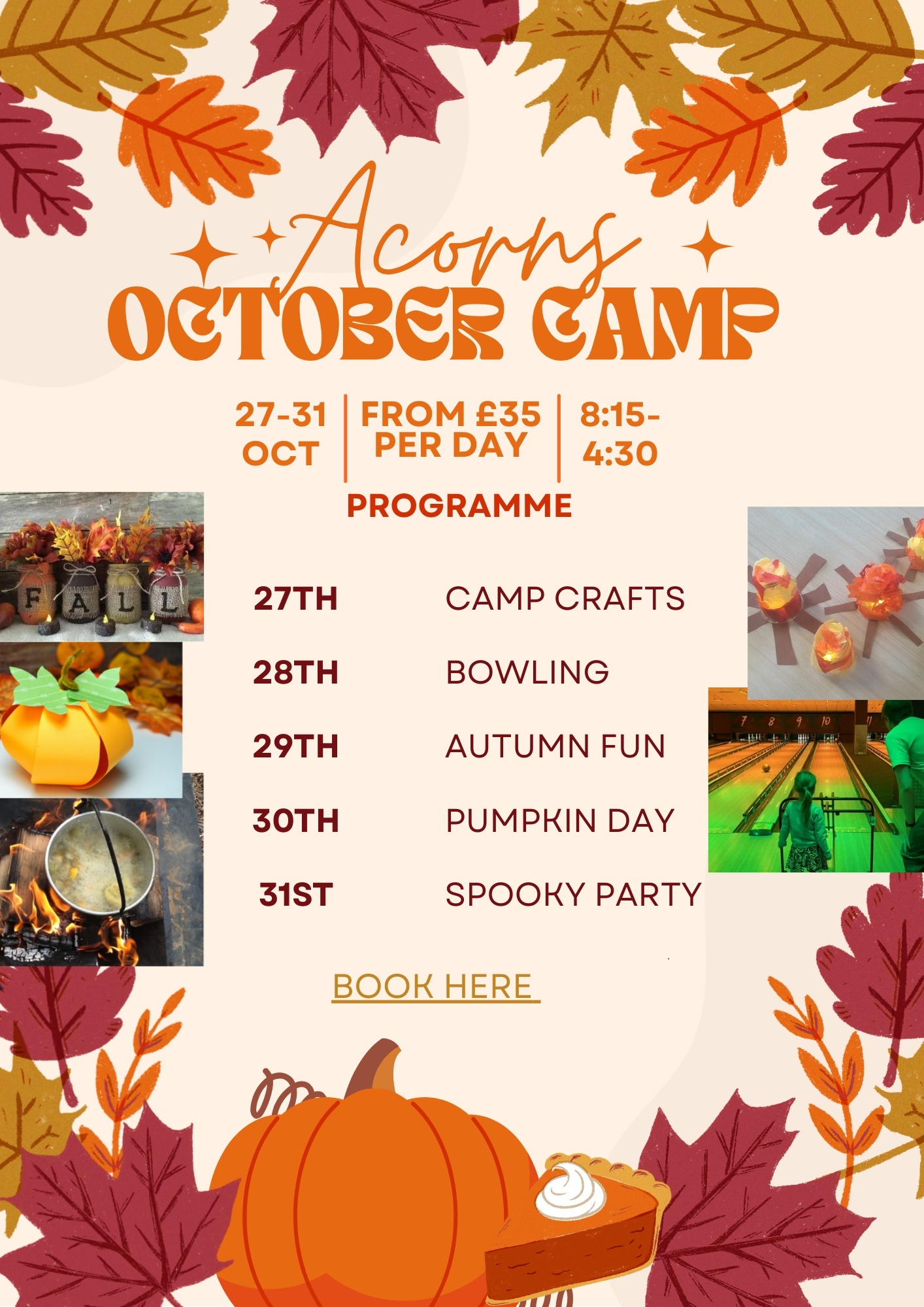 Acorns October Camp Poster